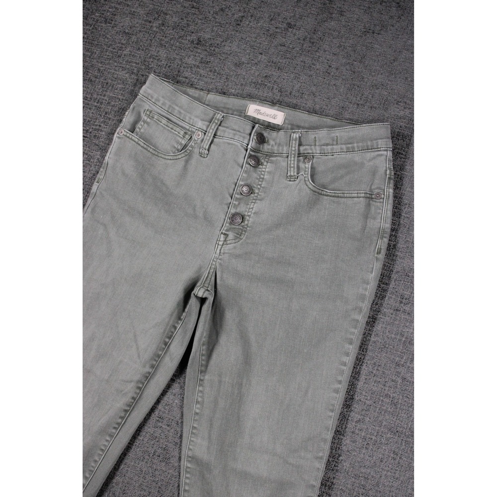 Madewell 9 High-Rise Skinny Jeans Sage Green Button Fly Size 30